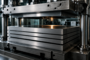 Industrial hot press machine with lamination press plates for stable pressure distribution and deformation prevention